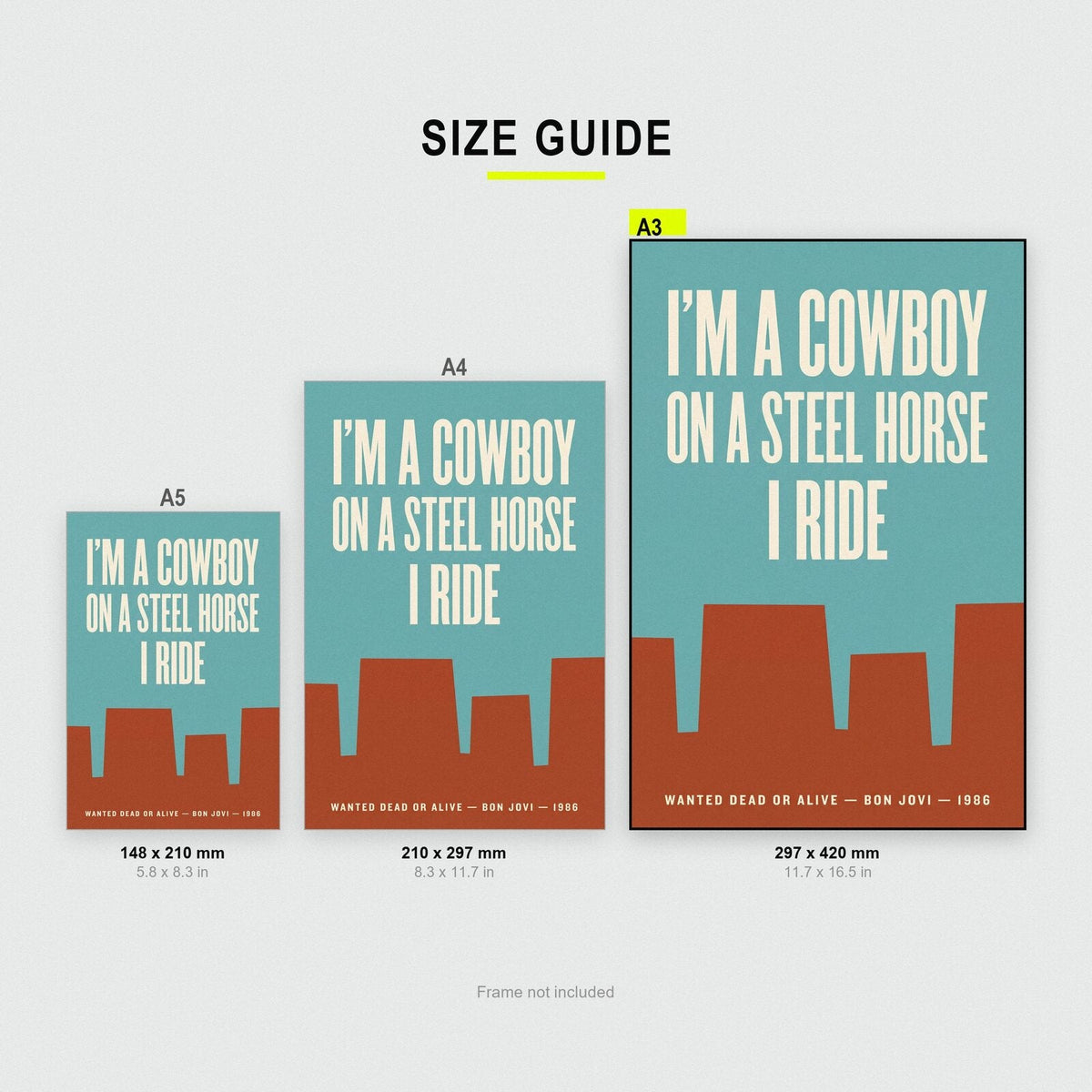Wanted Dead Or Alive Lyrics Print