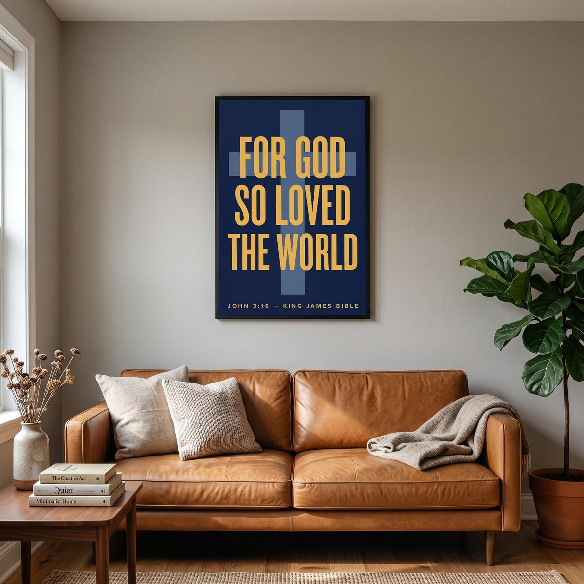 For God So Loved The World John 3:16 Bible Verse Art Print