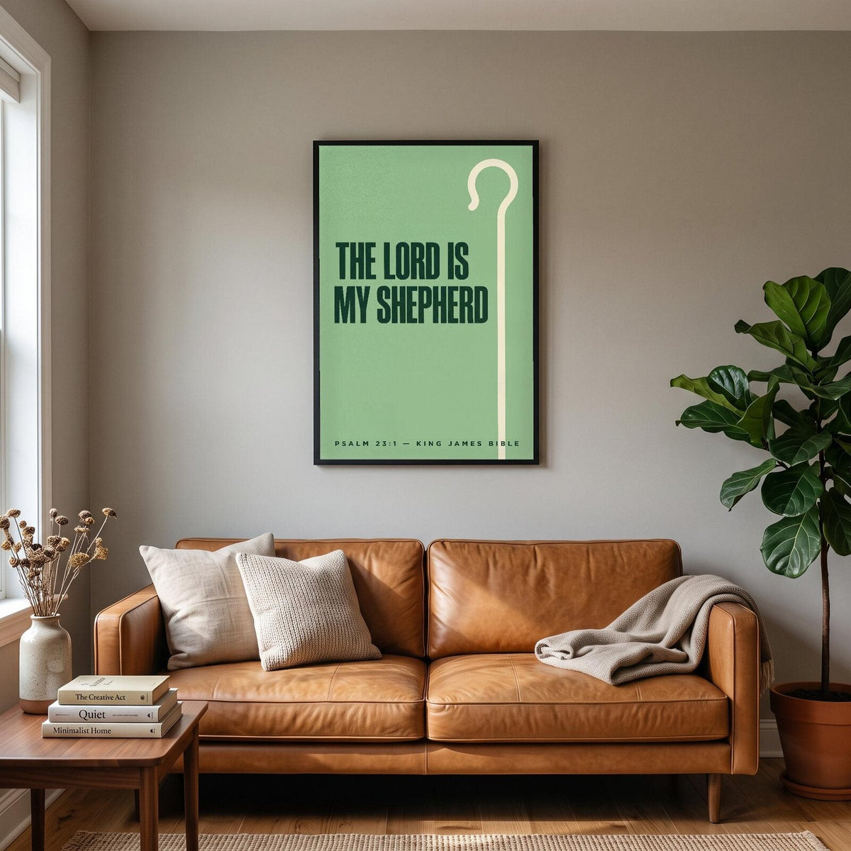 The Lord Is My Shepherd Psalm 23:1 Bible Verse Art Print