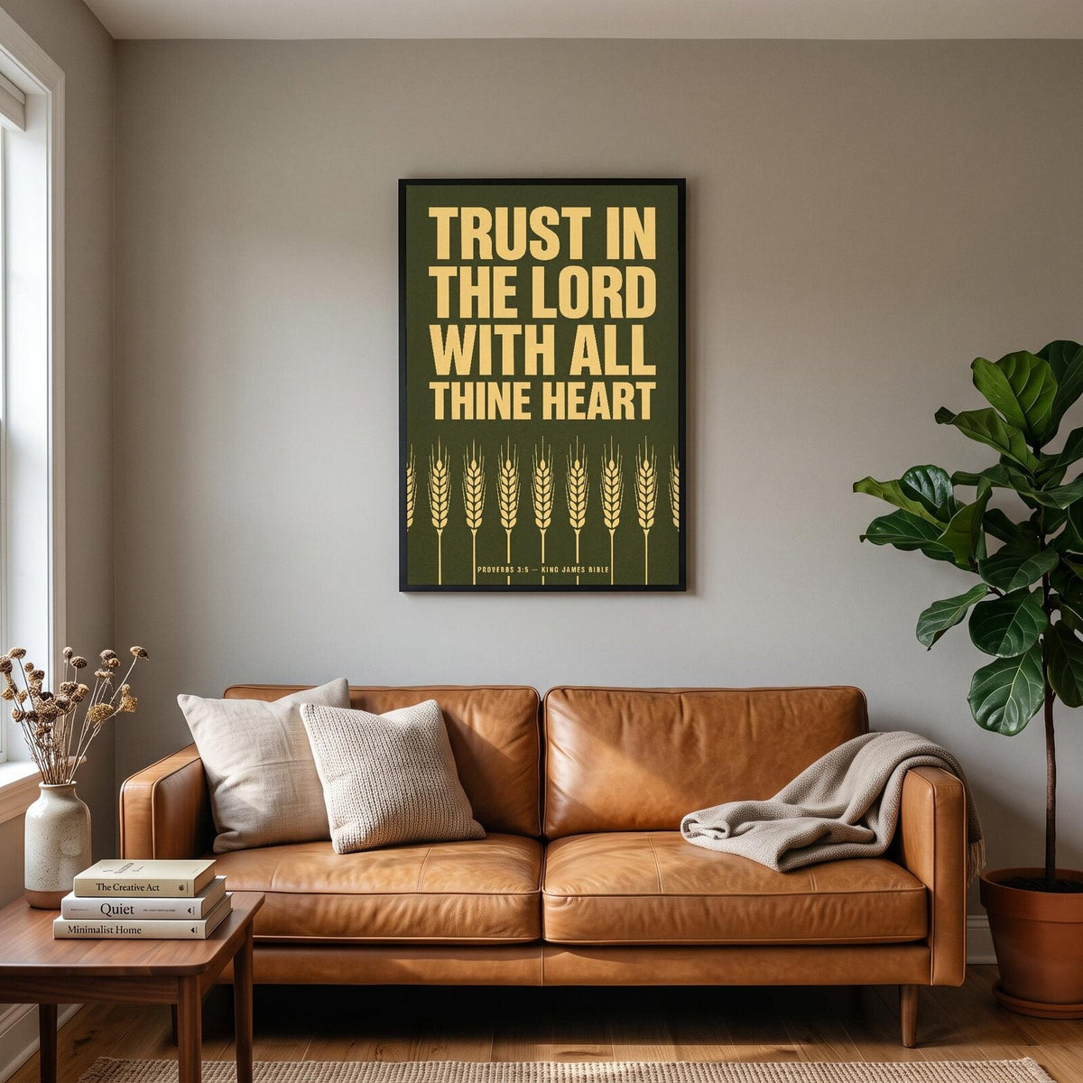 Trust In The Lord With All Thine Heart Proverbs 3:5 Bible Verse Art Print