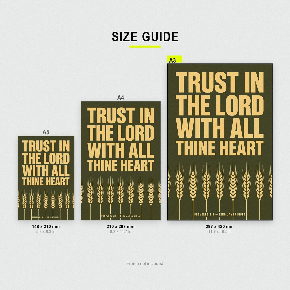 Trust In The Lord With All Thine Heart Proverbs 3:5 Bible Verse Art Print