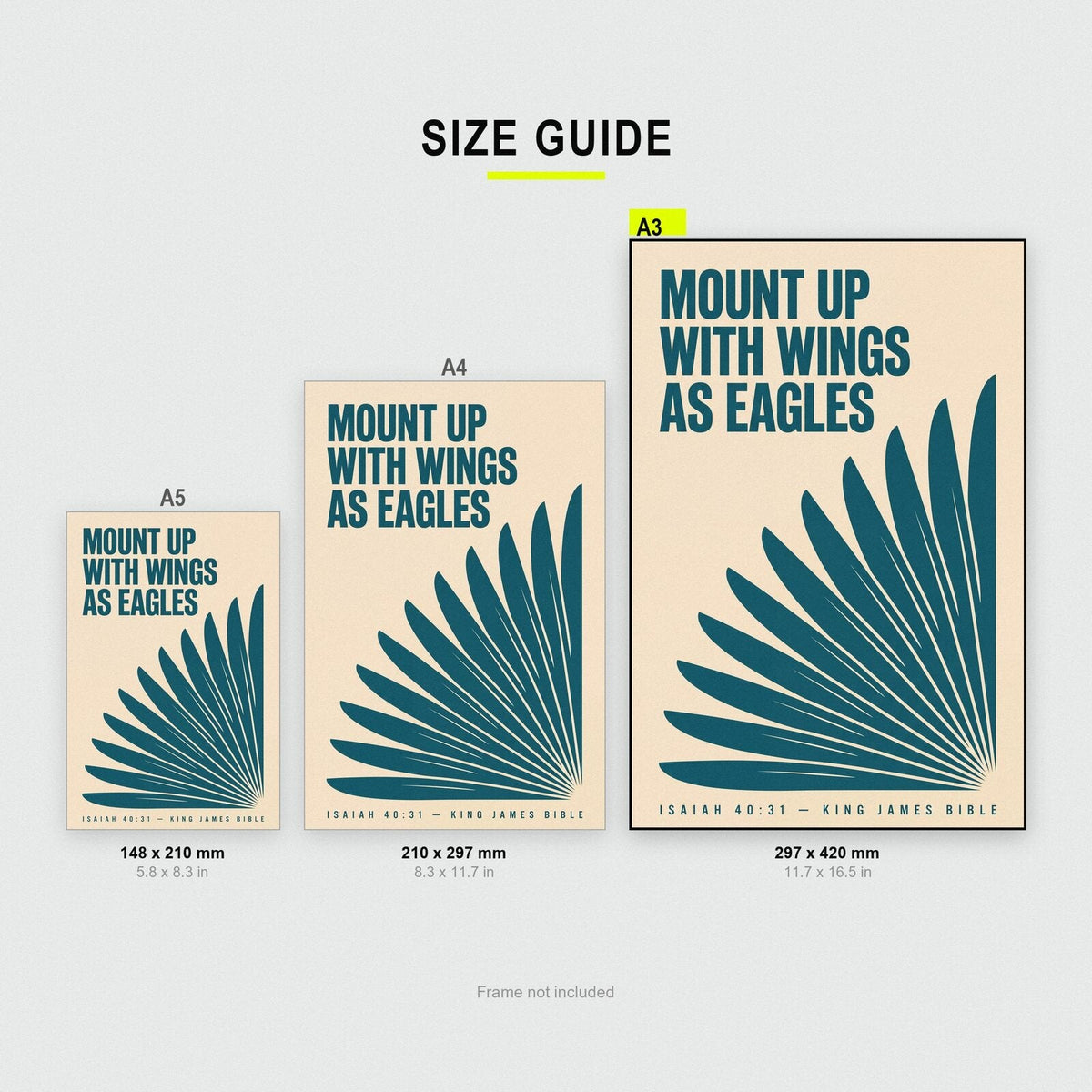 Mount Up With Wings As Eagles Isaiah 40:31 Bible Verse Art Print