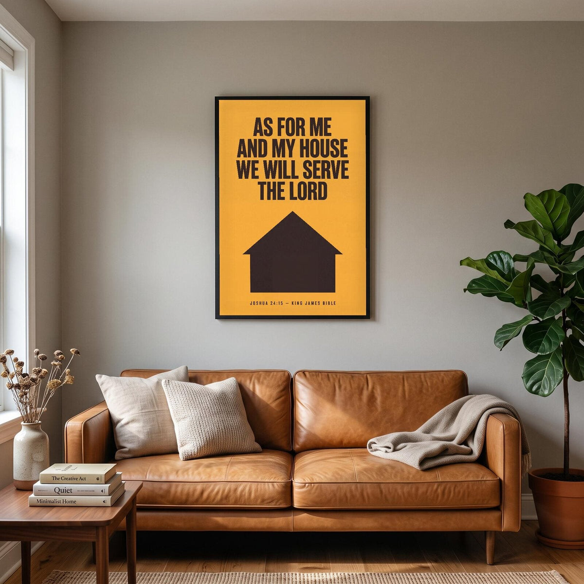 As For Me And My House We Will Serve The Lord Joshua 24:15 Bible Verse Art Print
