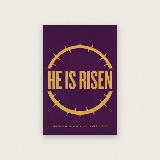 He Is Risen Matthew 28:6 Bible Verse Art Print