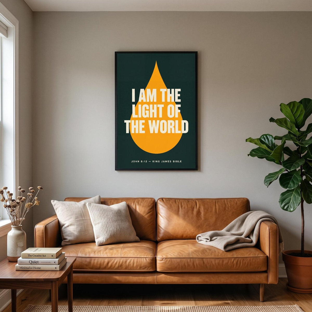 I Am The Light Of The World John 8:12 Bible Verse Art Print