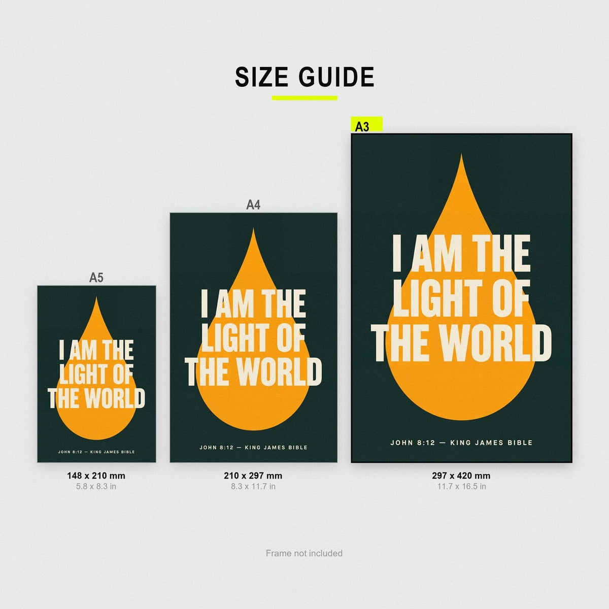 I Am The Light Of The World John 8:12 Bible Verse Art Print