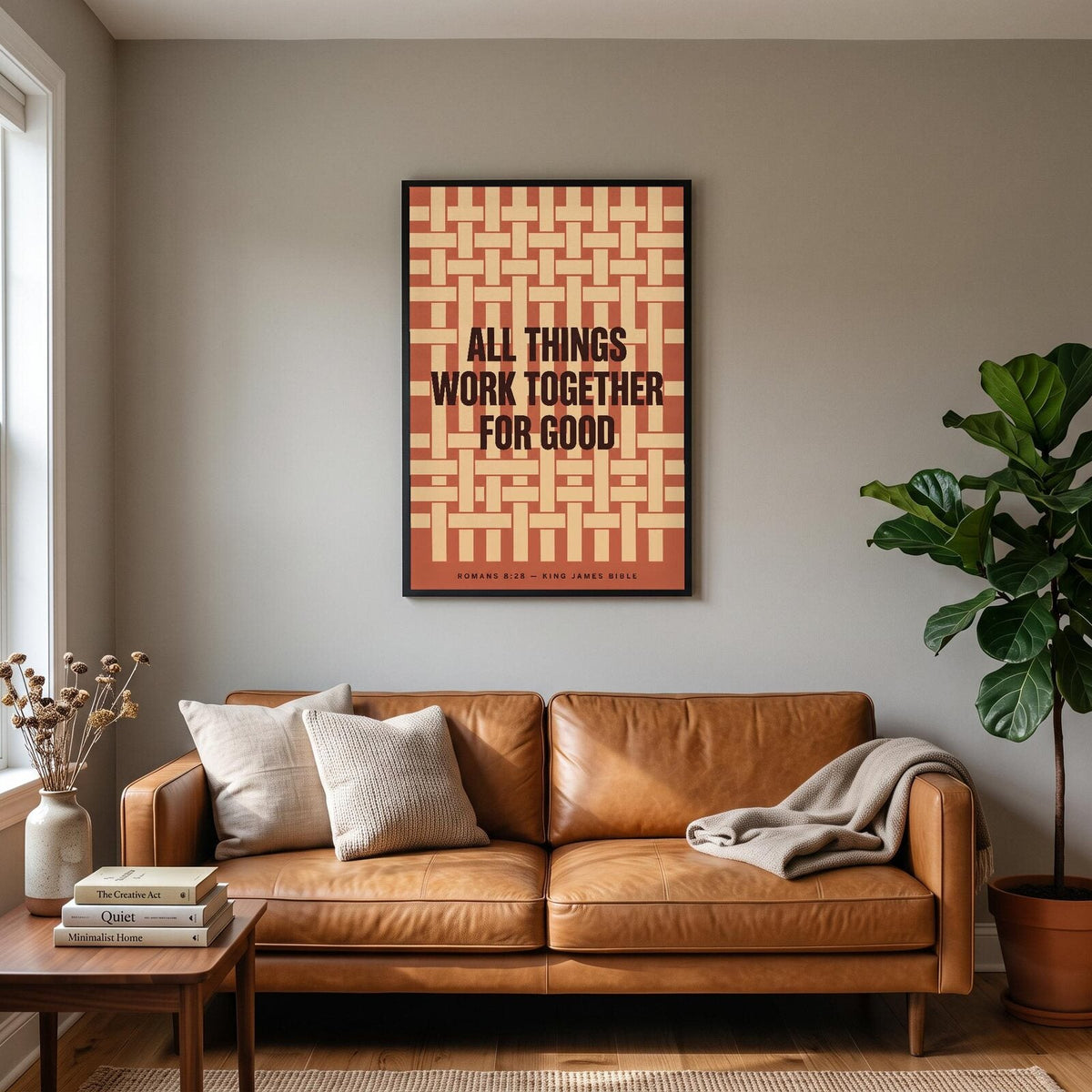 All Things Work Together For Good Romans 8:28 Bible Verse Art Print