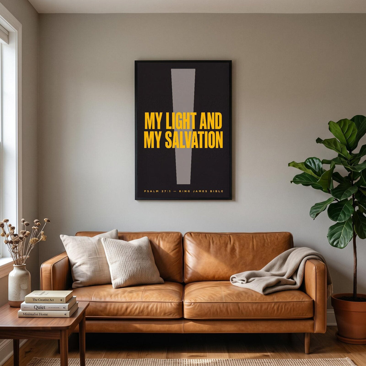My Light And My Salvation Psalm 27:1 Bible Verse Art Print