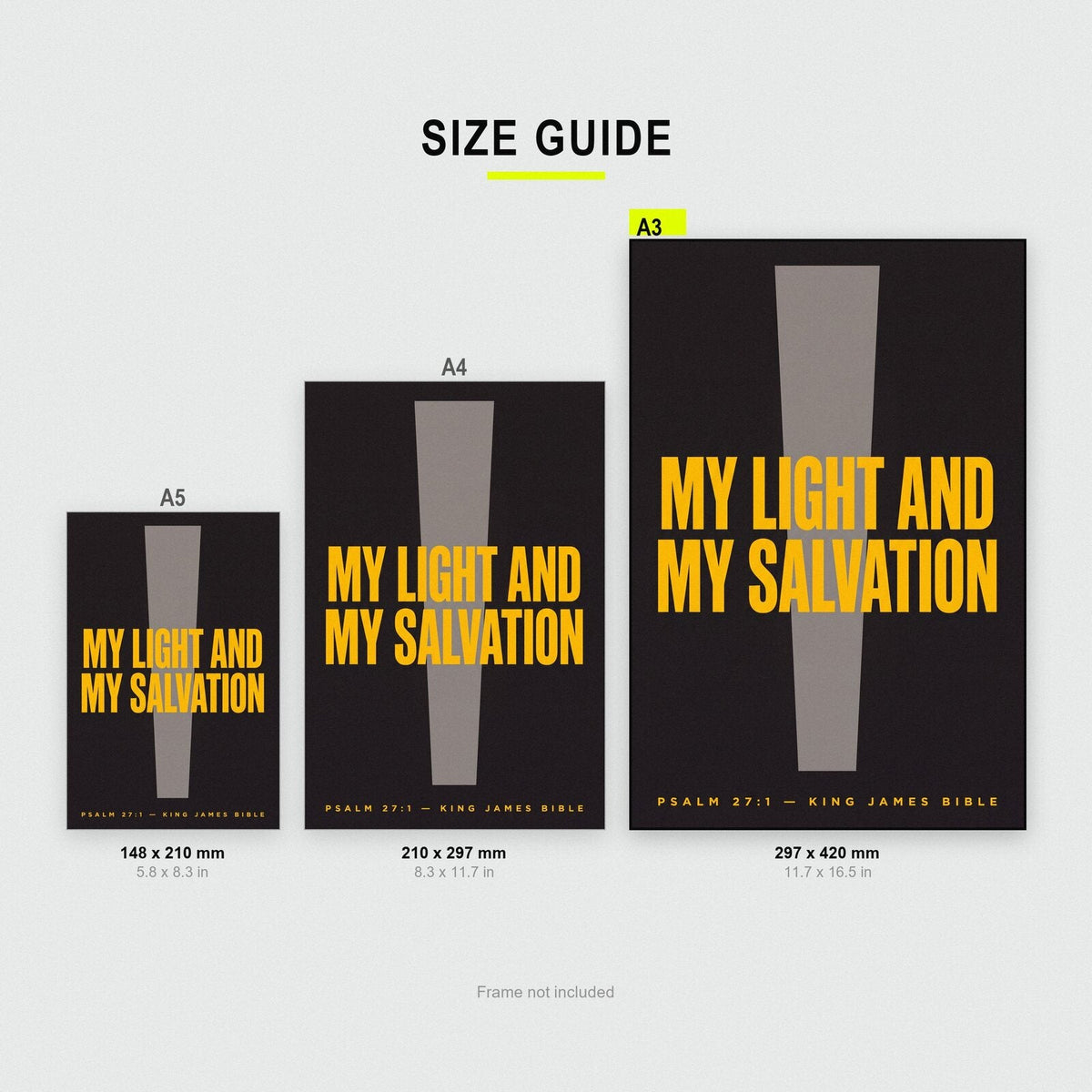 My Light And My Salvation Psalm 27:1 Bible Verse Art Print