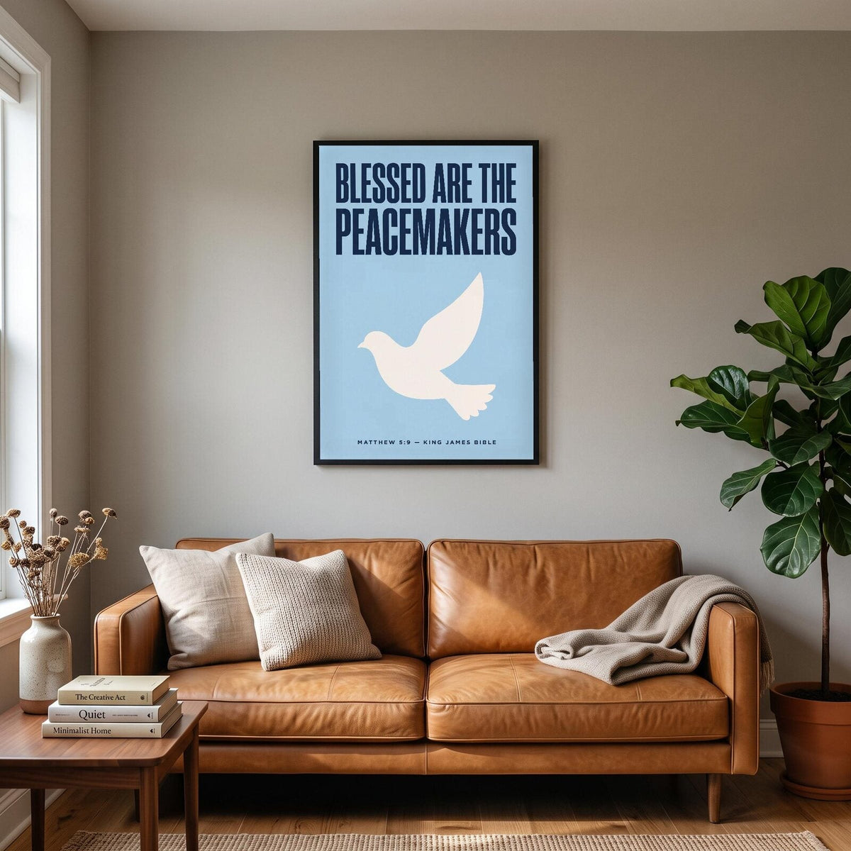 Blessed Are The Peacemakers Matthew 5:9 Bible Verse Art Print