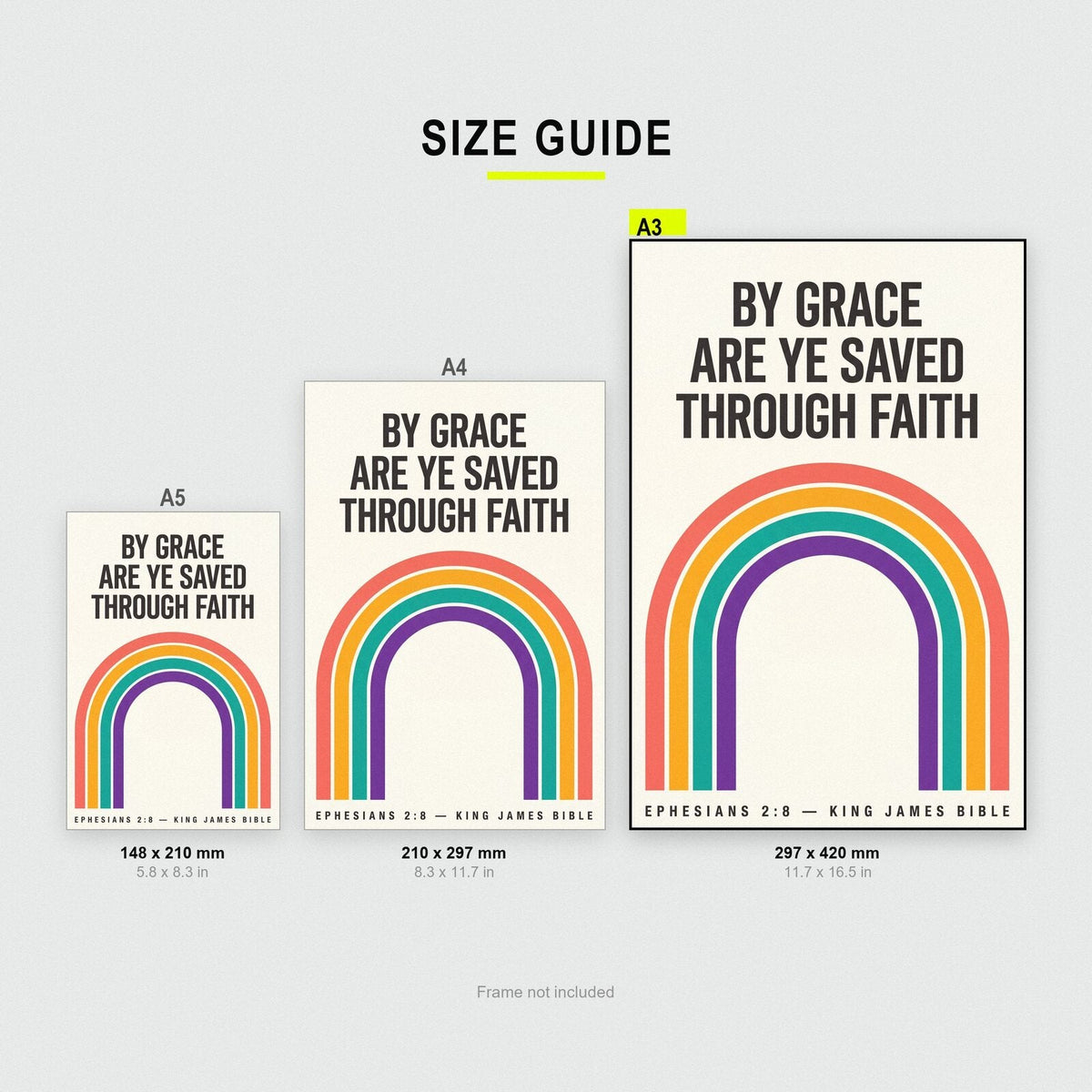 By Grace Are Ye Saved Through Faith Ephesians 2:8 Bible Verse Art Print