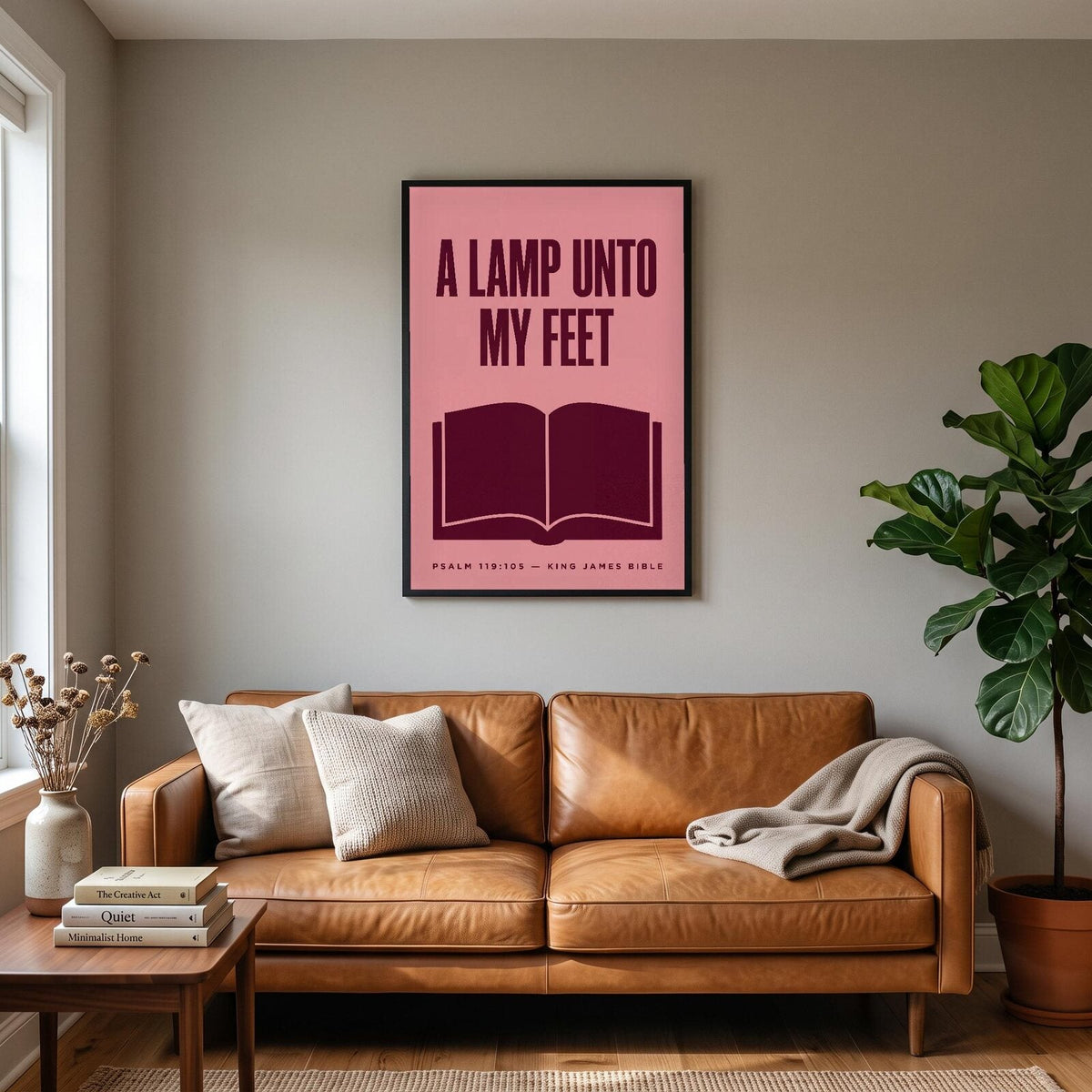 A Lamp Unto My Feet Psalm 119:105 Bible Verse Art Print