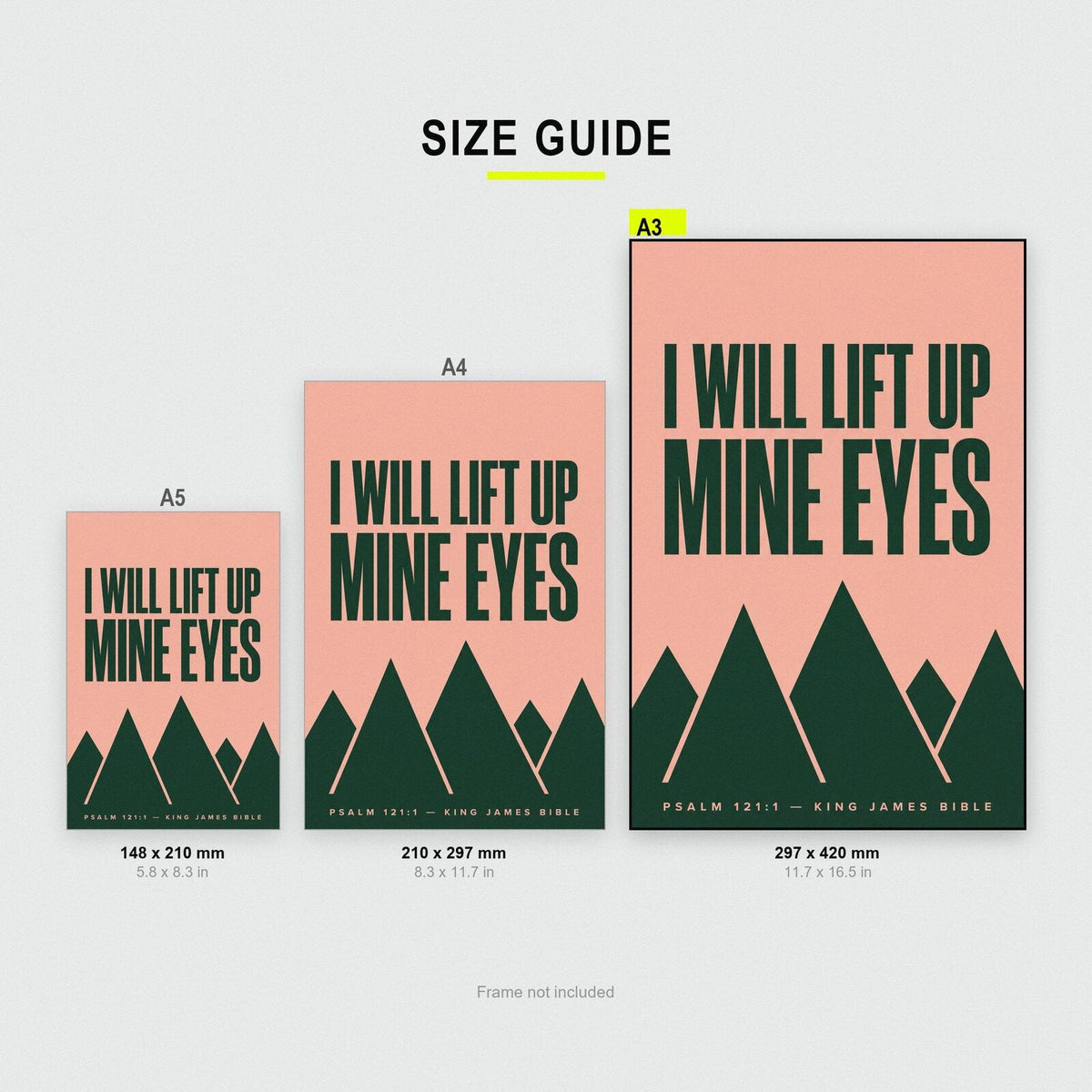 I Will Lift Up Mine Eyes Psalm 121:1 Bible Verse Art Print