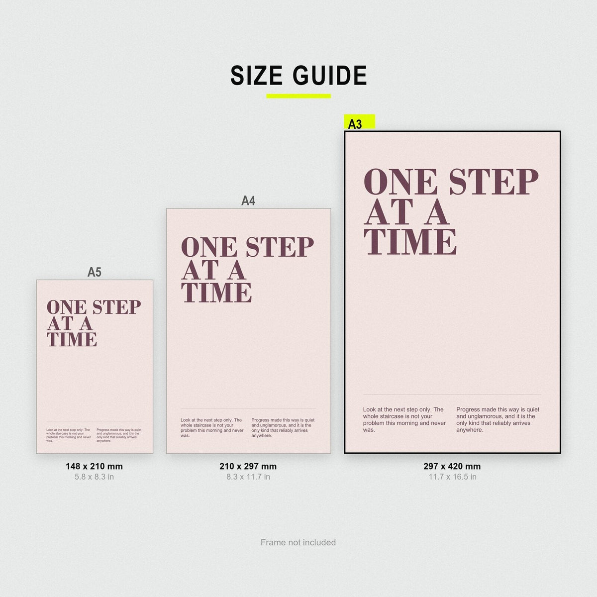 One Step At A Time Mantra Typography Art Print