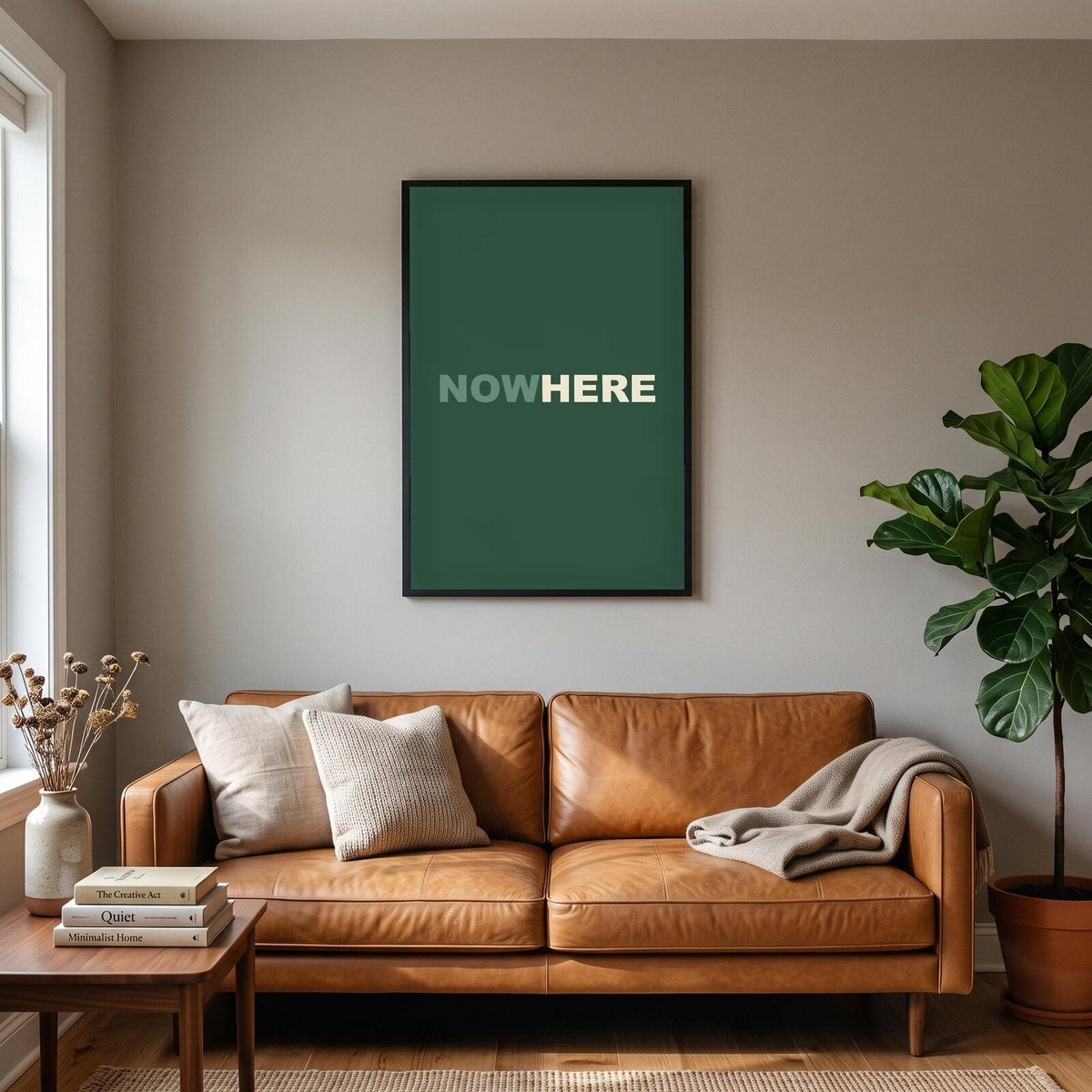 Now Here Mantra Typography Art Print