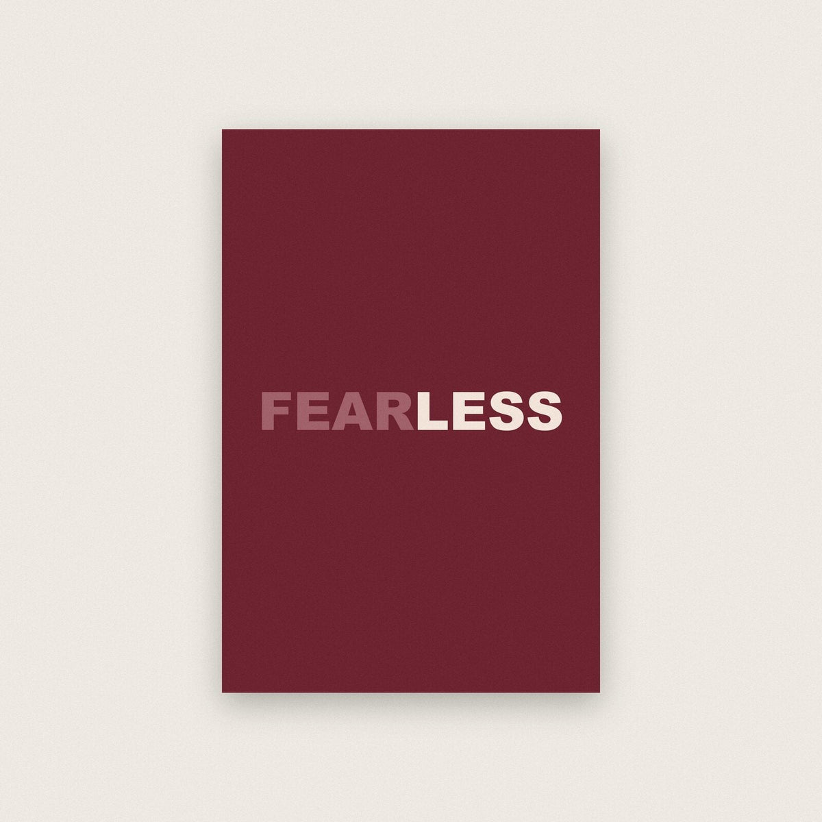 Fear Less Mantra Typography Art Print