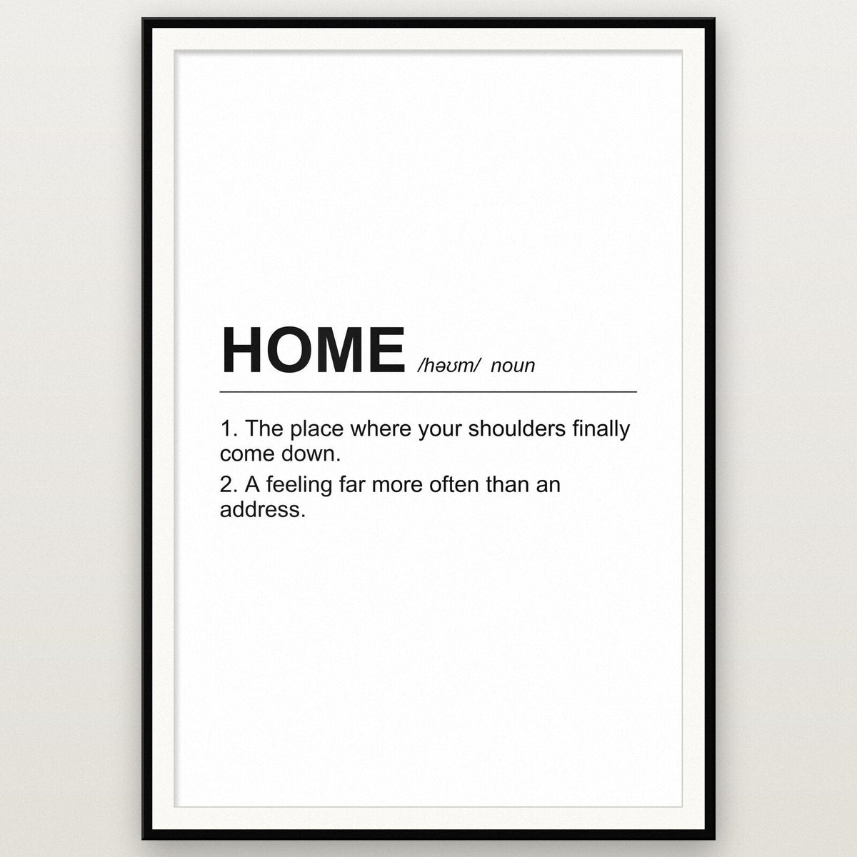Home Definition Typography Art Print
