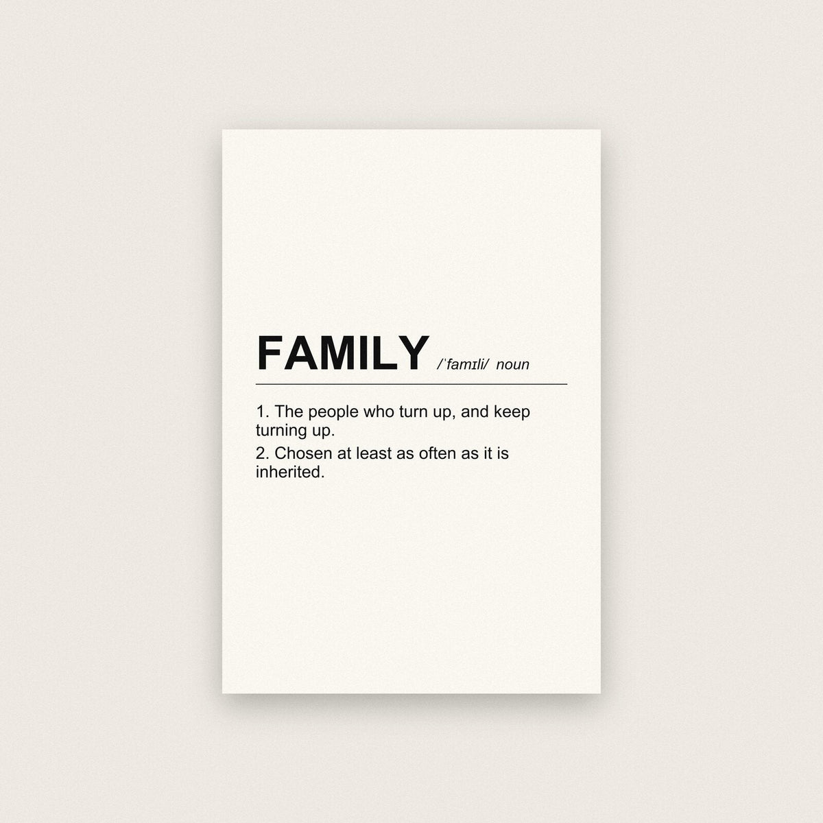 Family Definition Typography Art Print