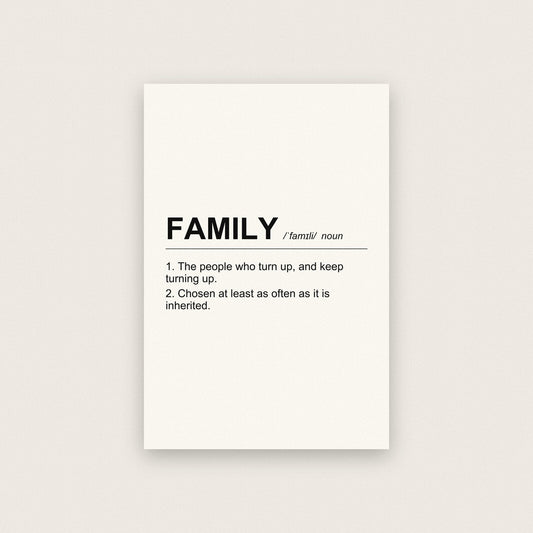 Family Definition Typography Art Print