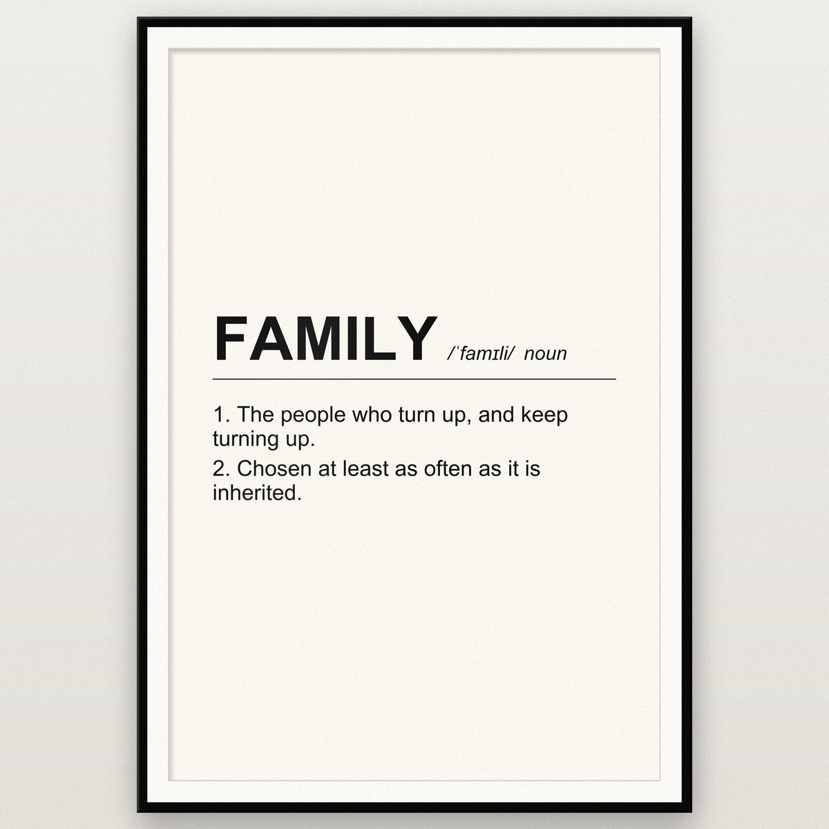 Family Definition Typography Art Print