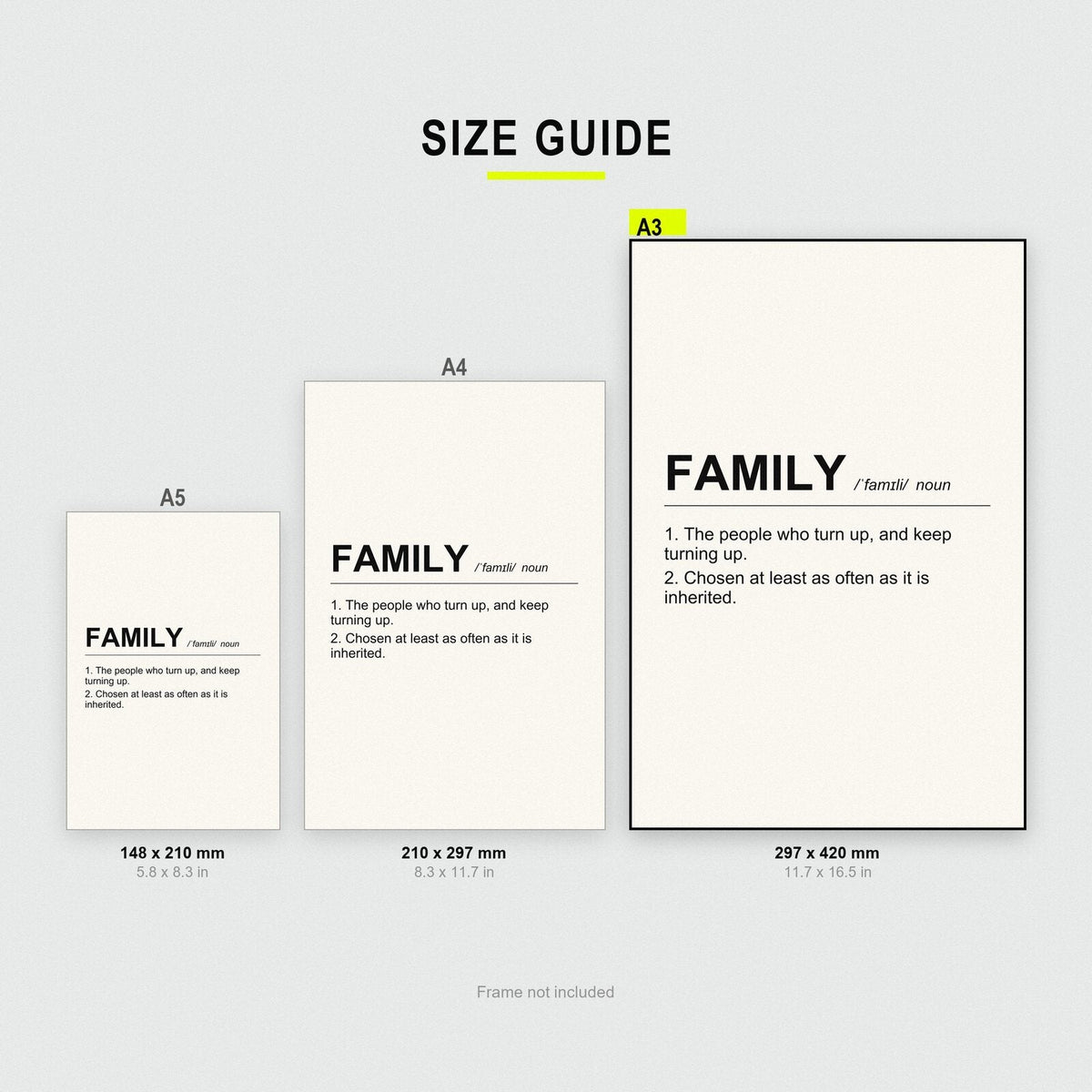 Family Definition Typography Art Print