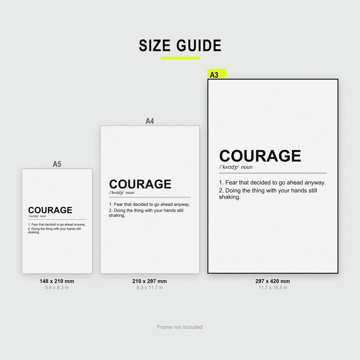 Courage Definition Typography Art Print