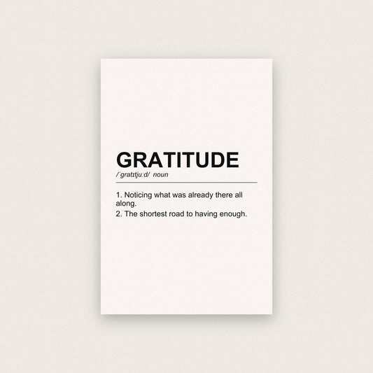 Gratitude Definition Typography Art Print