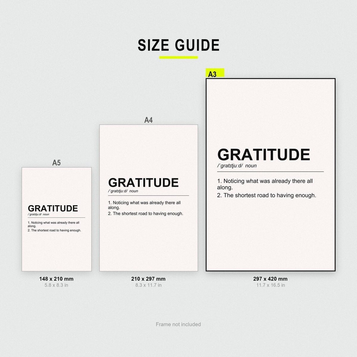 Gratitude Definition Typography Art Print