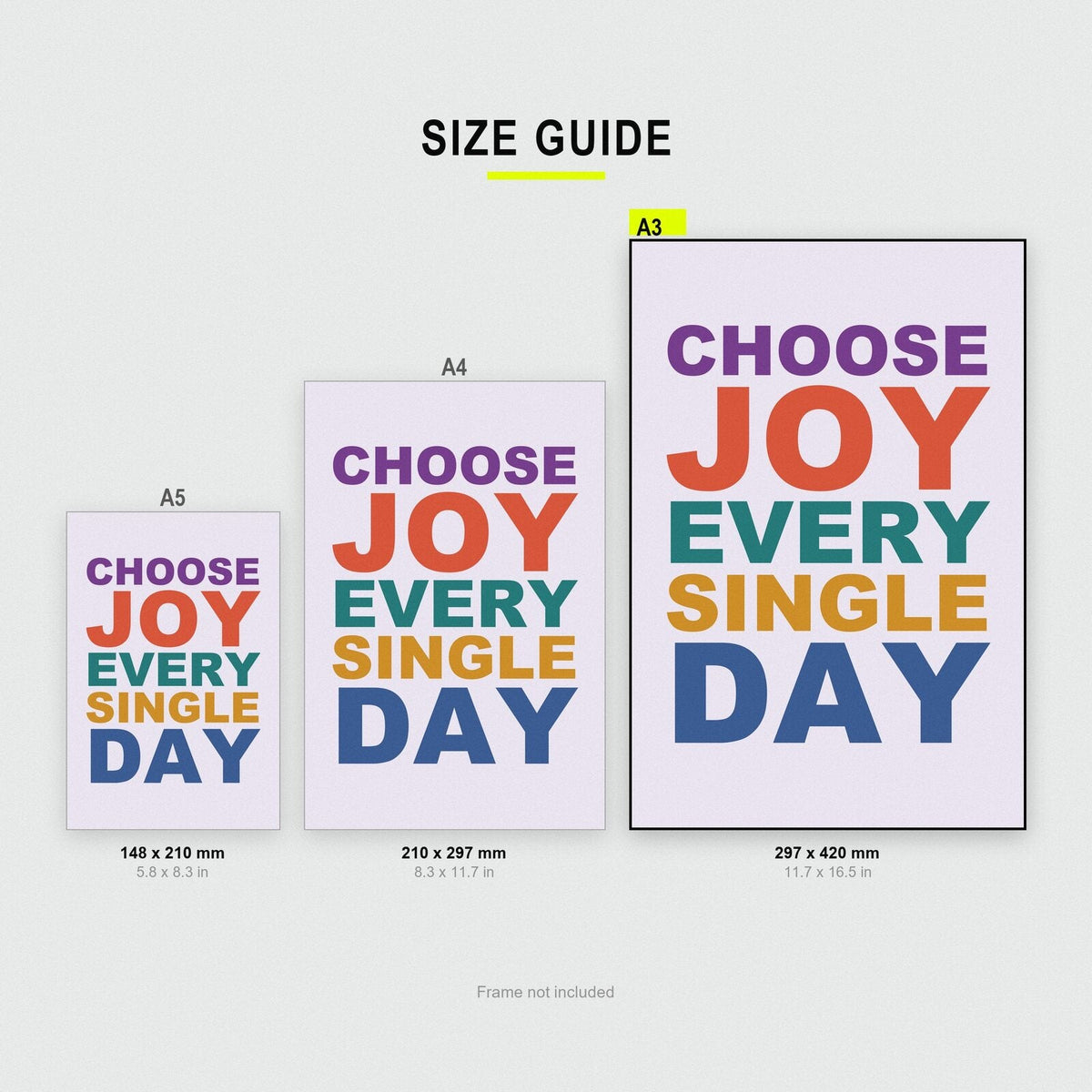 Choose Joy Every Single Day Mantra Typography Art Print