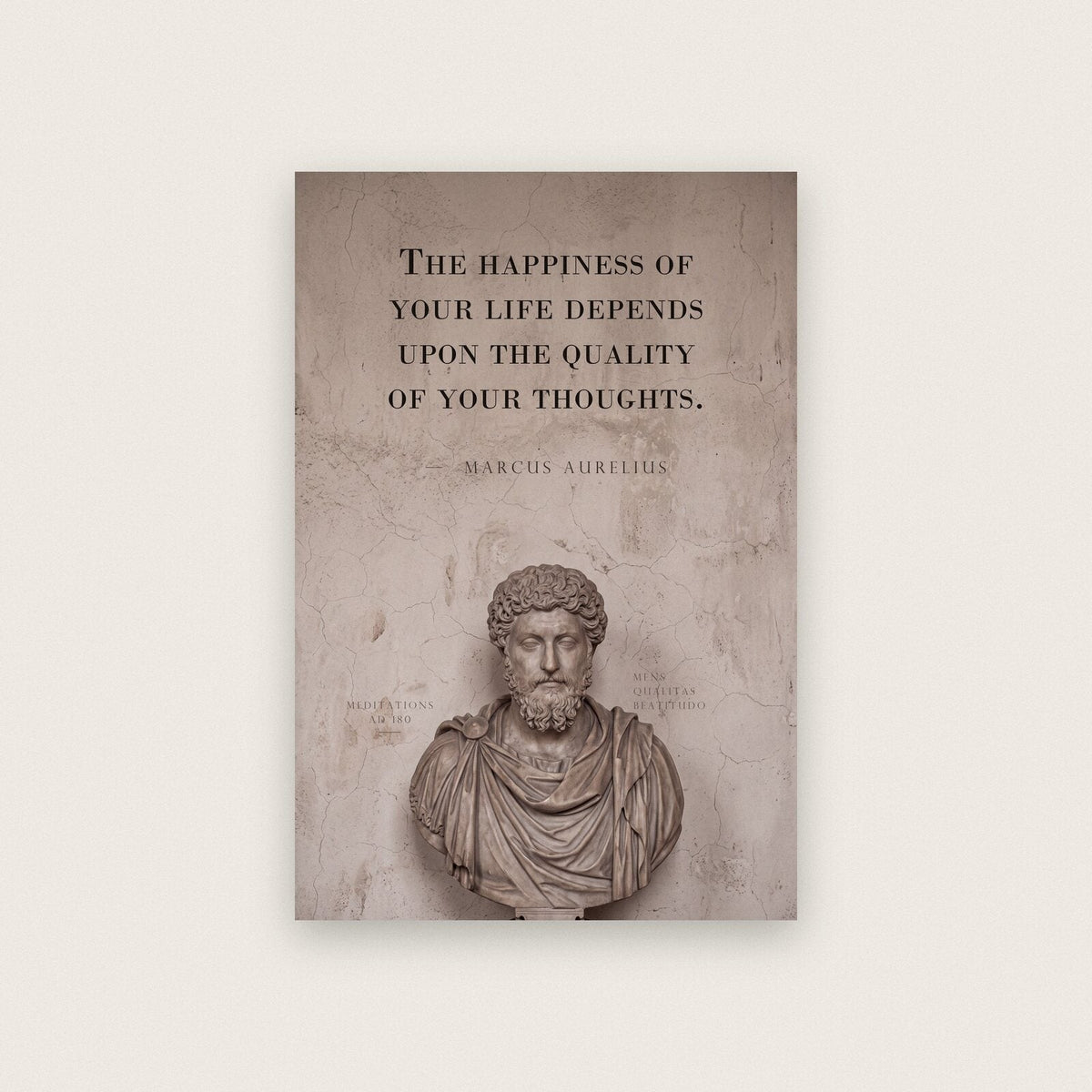 The Quality Of Your Thoughts Marcus Aurelius Marble Stoic Quote Art Print