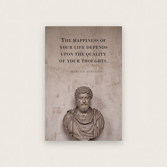 The Quality Of Your Thoughts Marcus Aurelius Marble Stoic Quote Art Print
