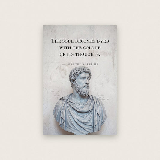 The Soul Becomes Dyed With Its Thoughts Marcus Aurelius Marble Stoic Quote Art Print