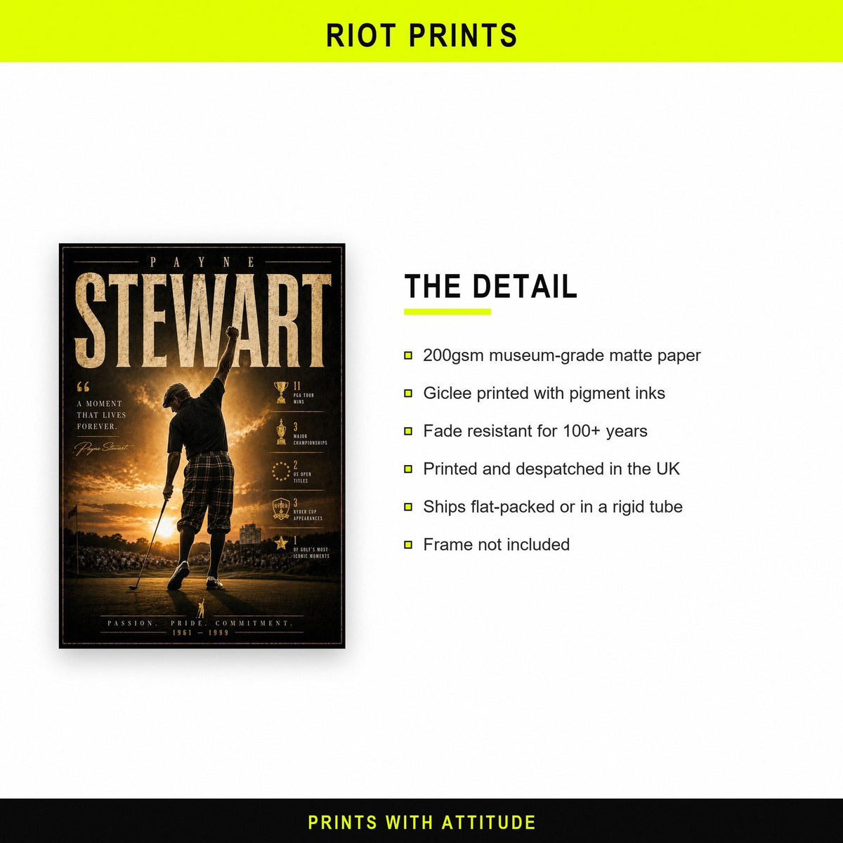 Payne Stewart Golf Legend Print paper and printing specification