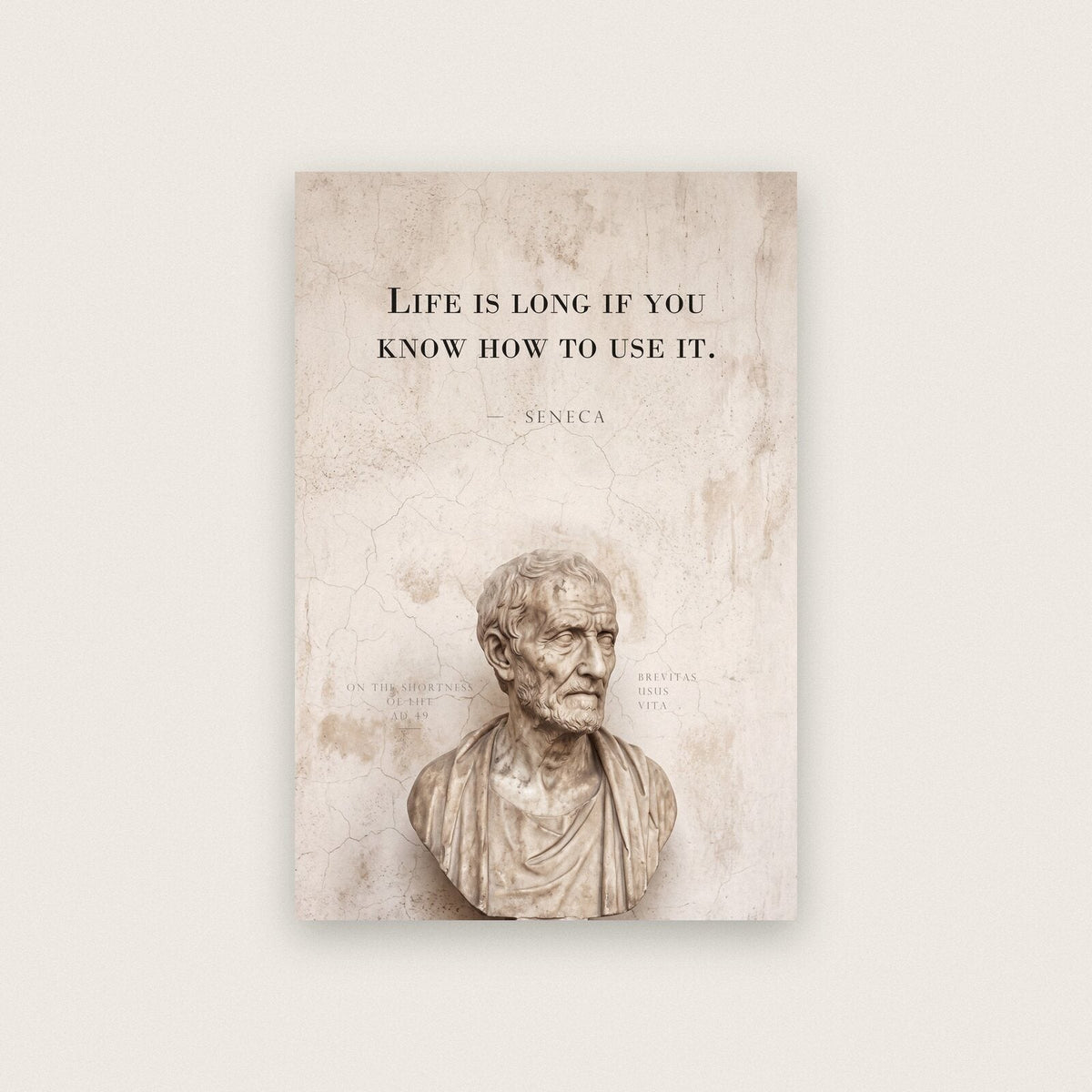 Life Is Long If You Know How To Use It Seneca Marble Stoic Quote Art Print