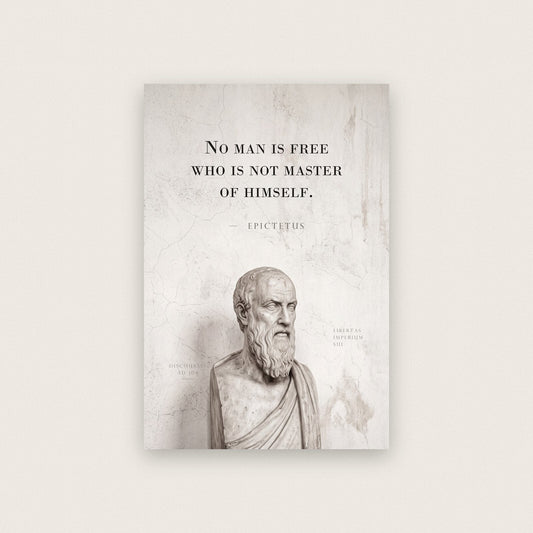 No Man Is Free Who Is Not Master Of Himself Epictetus Marble Stoic Quote Art Print