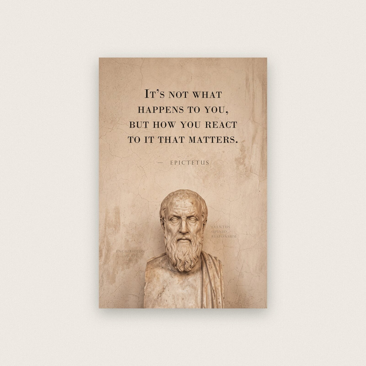 It Is How You React That Matters Epictetus Marble Stoic Quote Art Print