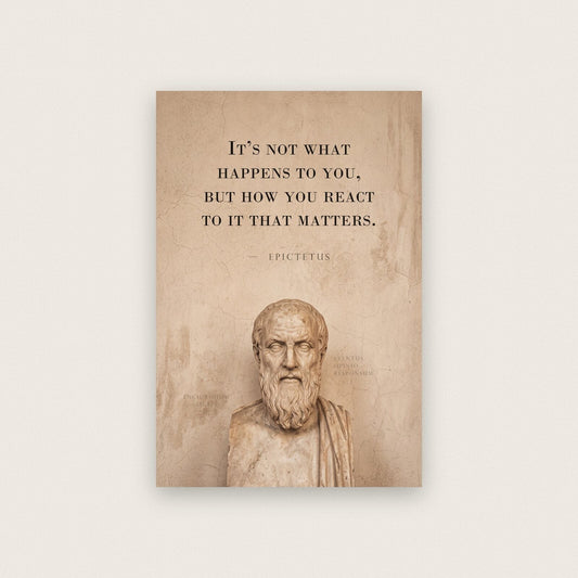 It Is How You React That Matters Epictetus Marble Stoic Quote Art Print