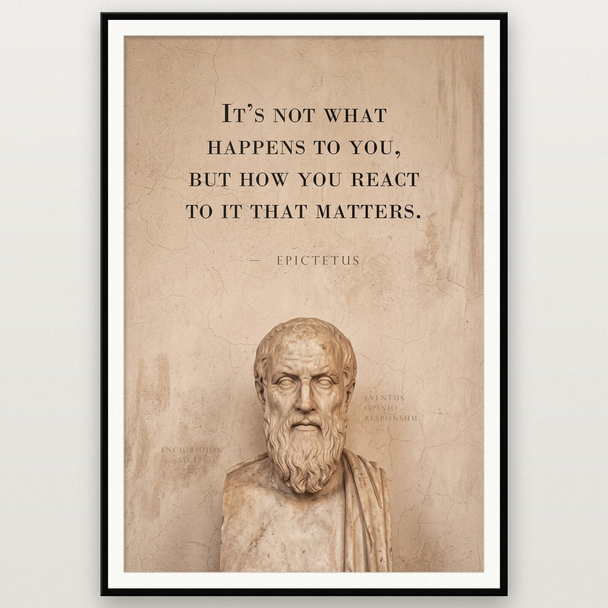 It Is How You React That Matters Epictetus Marble Stoic Quote Art Print