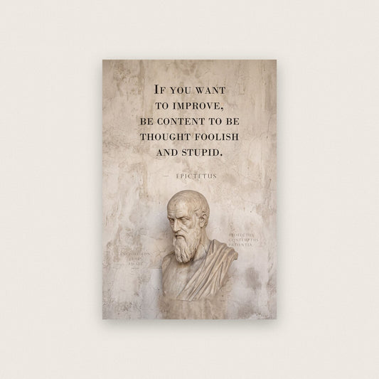 Be Content To Be Thought Foolish Epictetus Marble Stoic Quote Art Print
