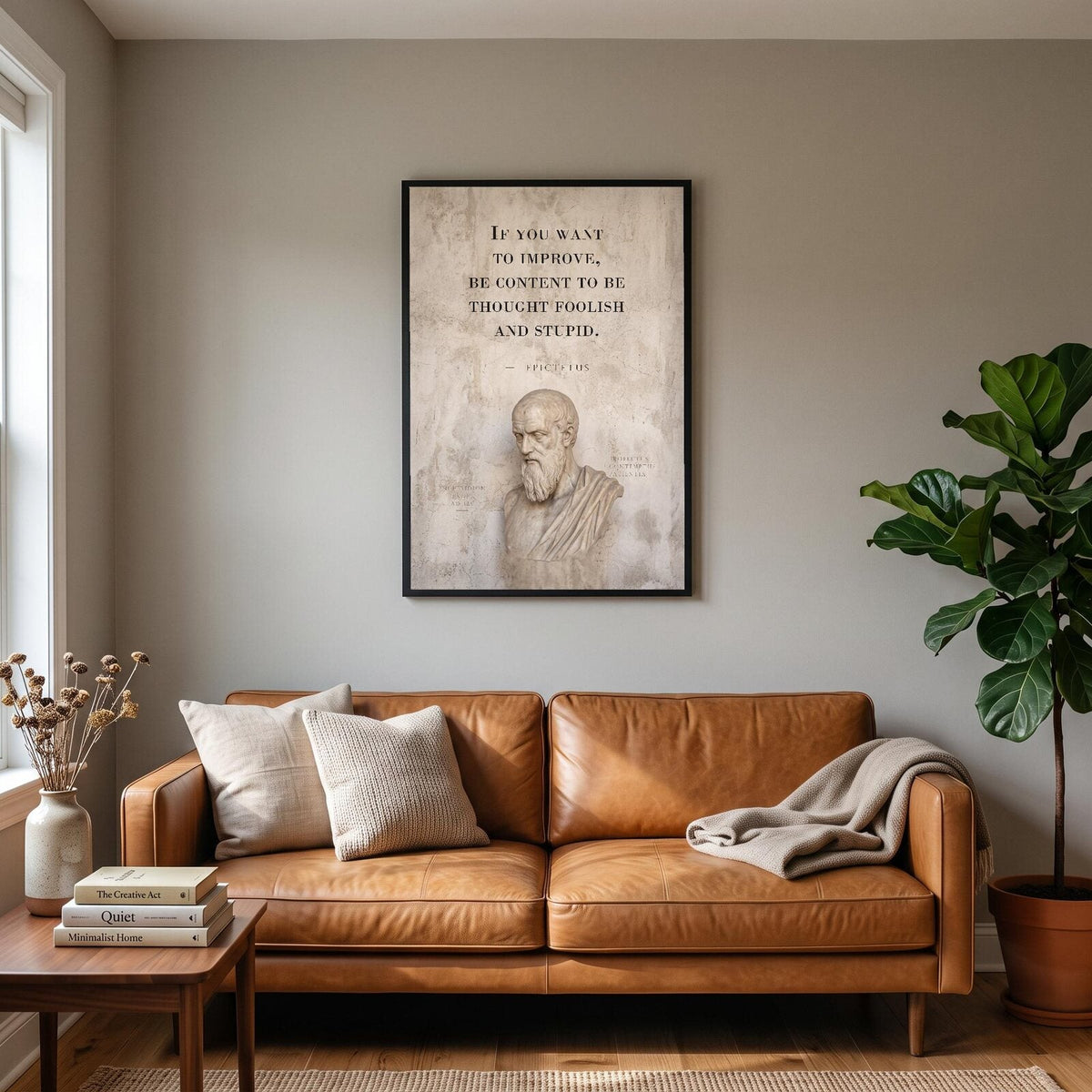 Be Content To Be Thought Foolish Epictetus Marble Stoic Quote Art Print