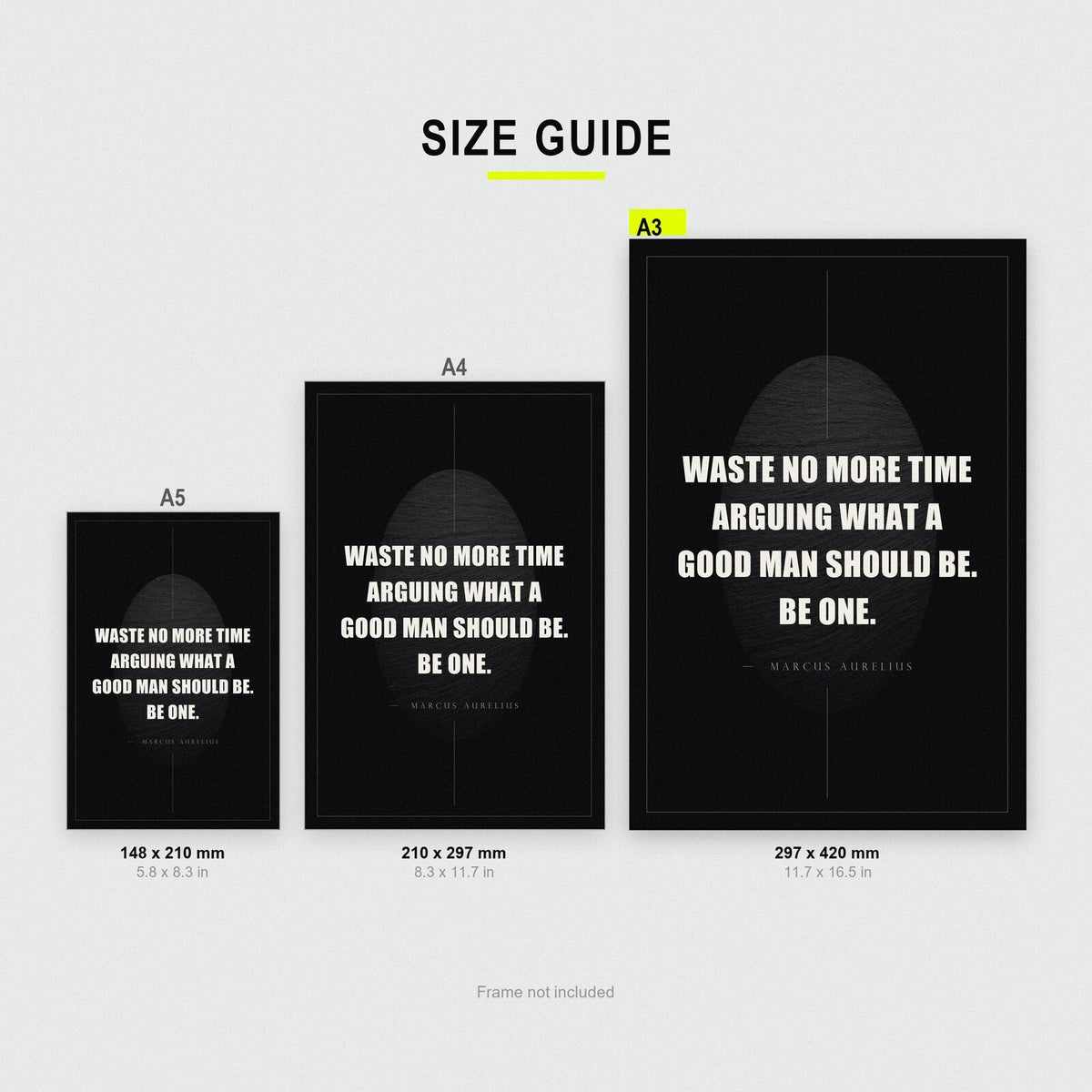 Waste No More Time Arguing Marcus Aurelius Obsidian Quote Art Print