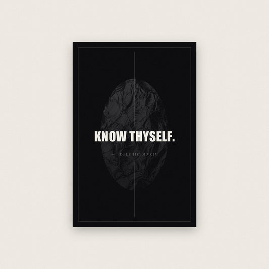 Know Thyself Delphic Maxim Obsidian Quote Art Print