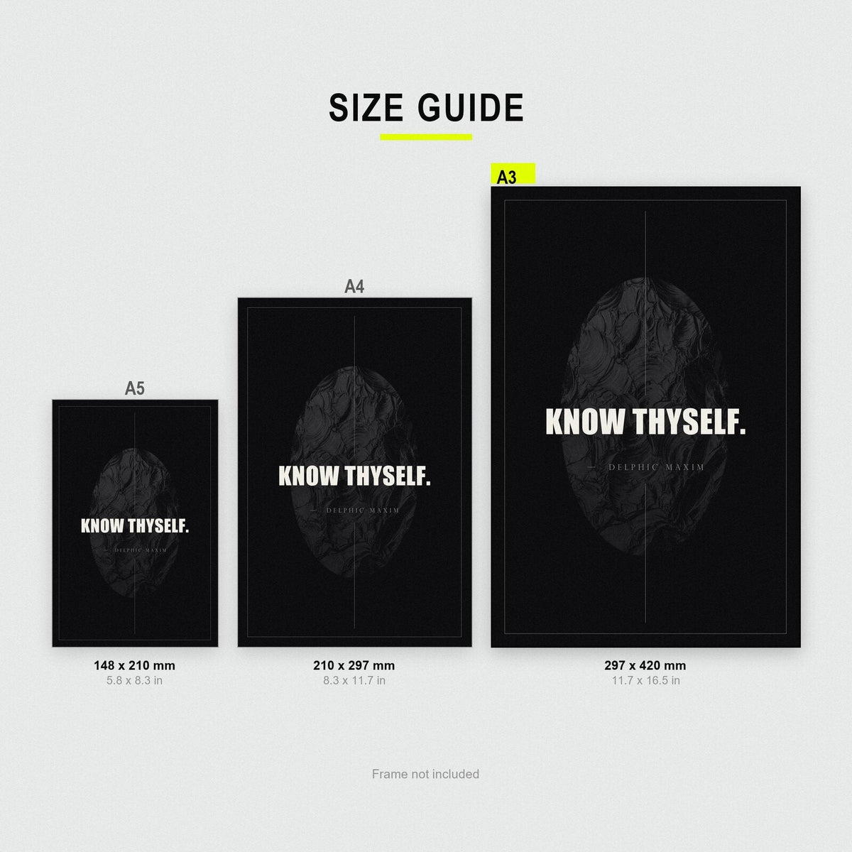 Know Thyself Delphic Maxim Obsidian Quote Art Print