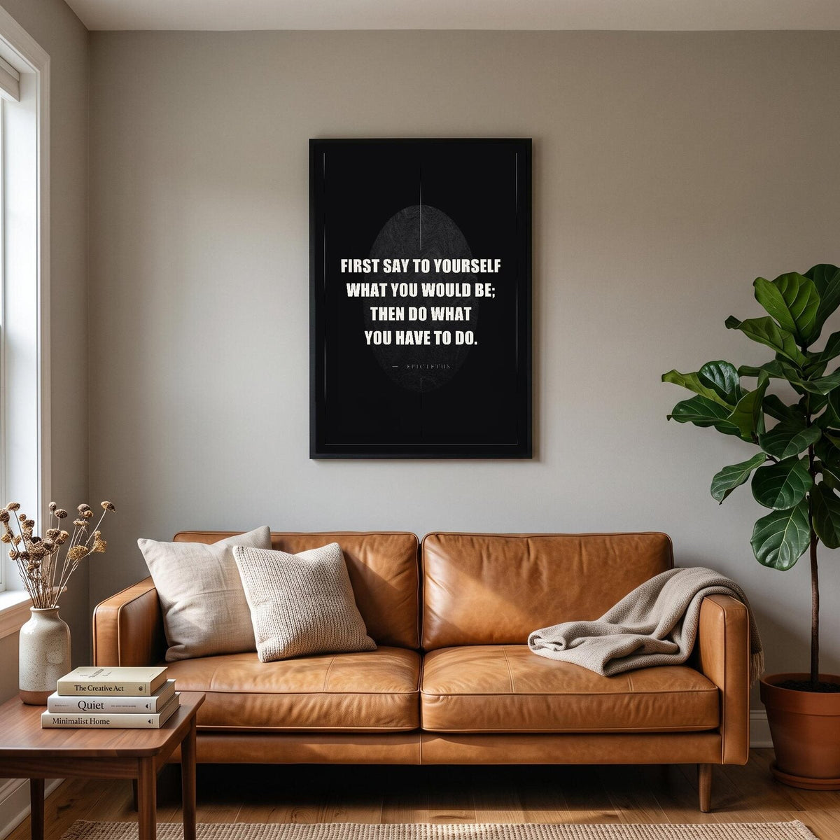 First Say To Yourself What You Would Be Epictetus Obsidian Quote Art Print
