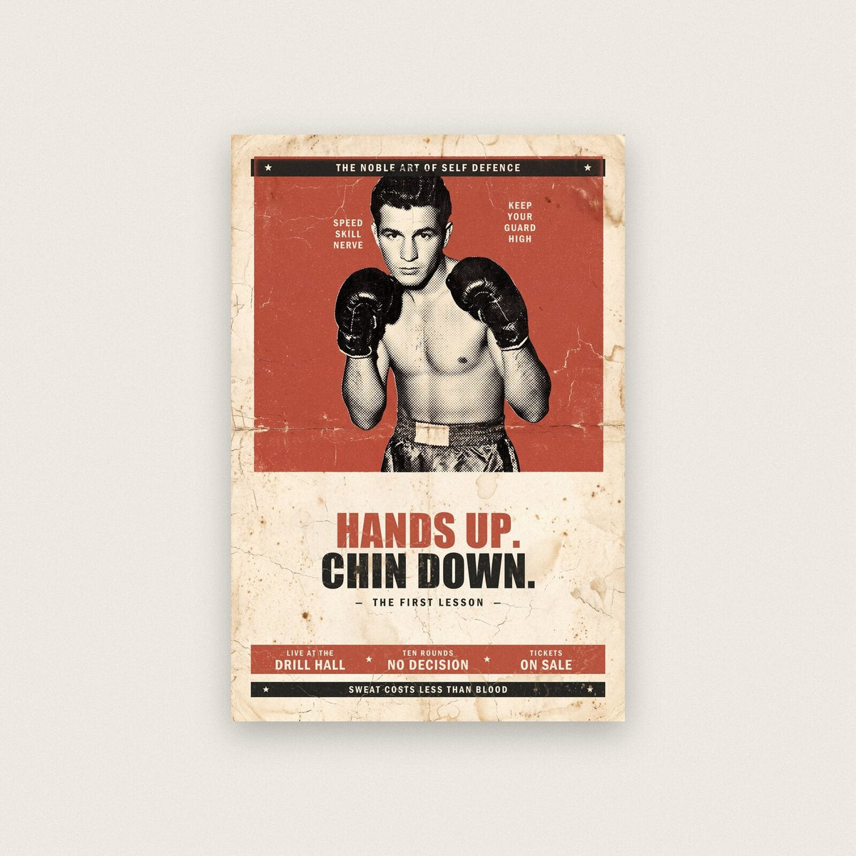 Hands Up Chin Down Boxing Art Print