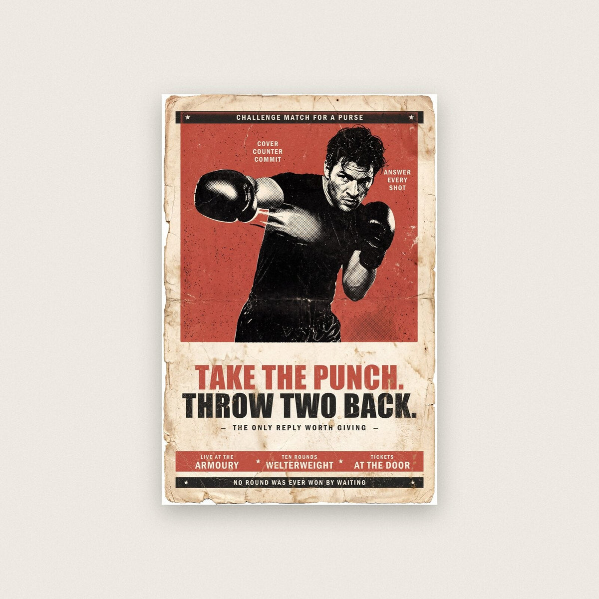 Take The Punch Throw Two Back Boxing Art Print