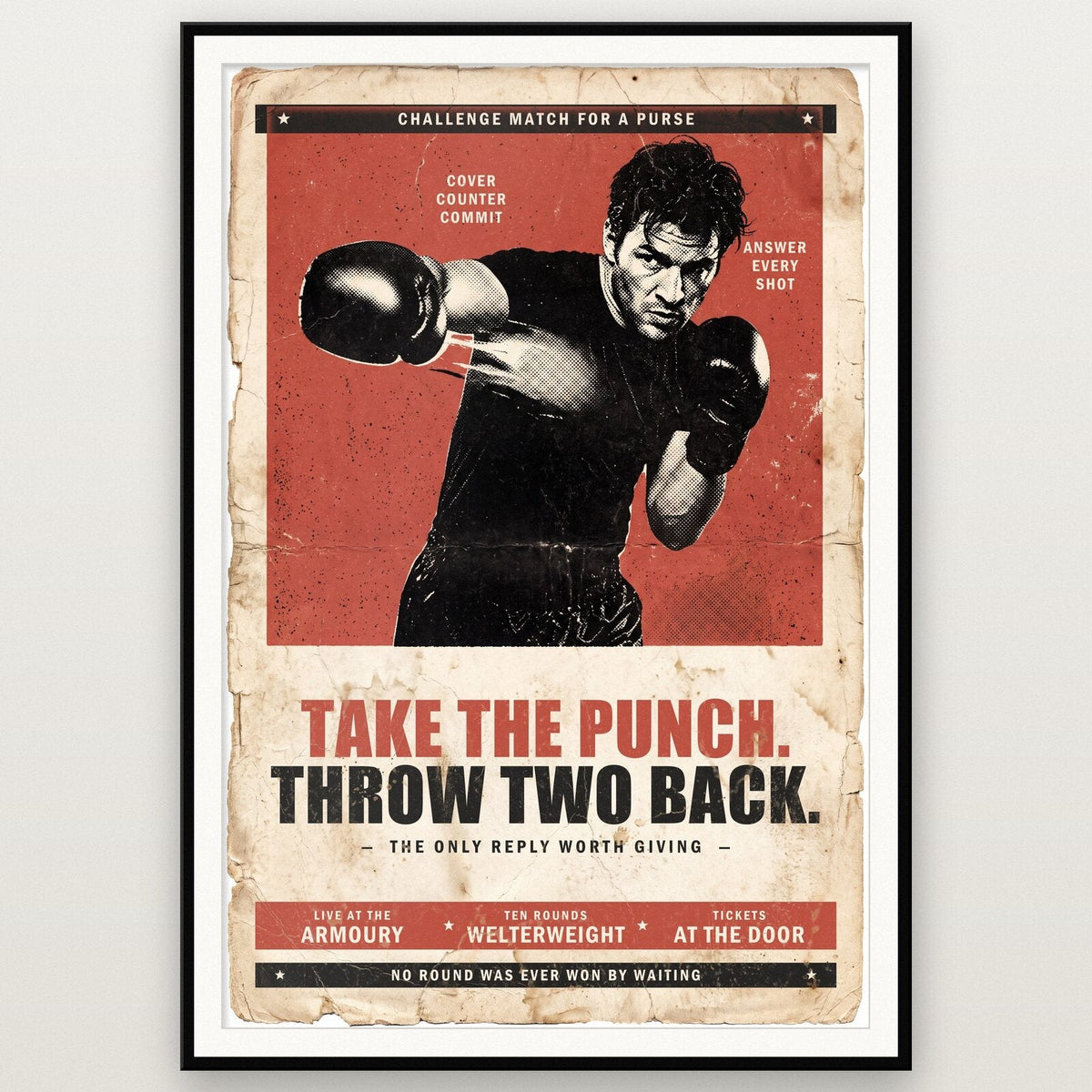 Take The Punch Throw Two Back Boxing Art Print