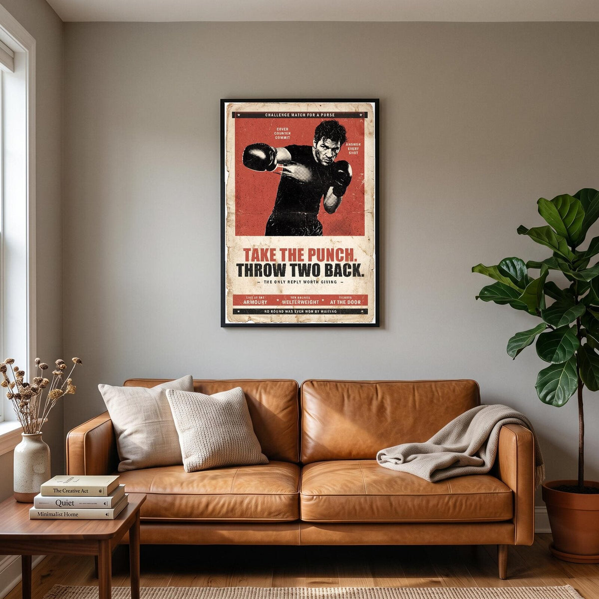 Take The Punch Throw Two Back Boxing Art Print