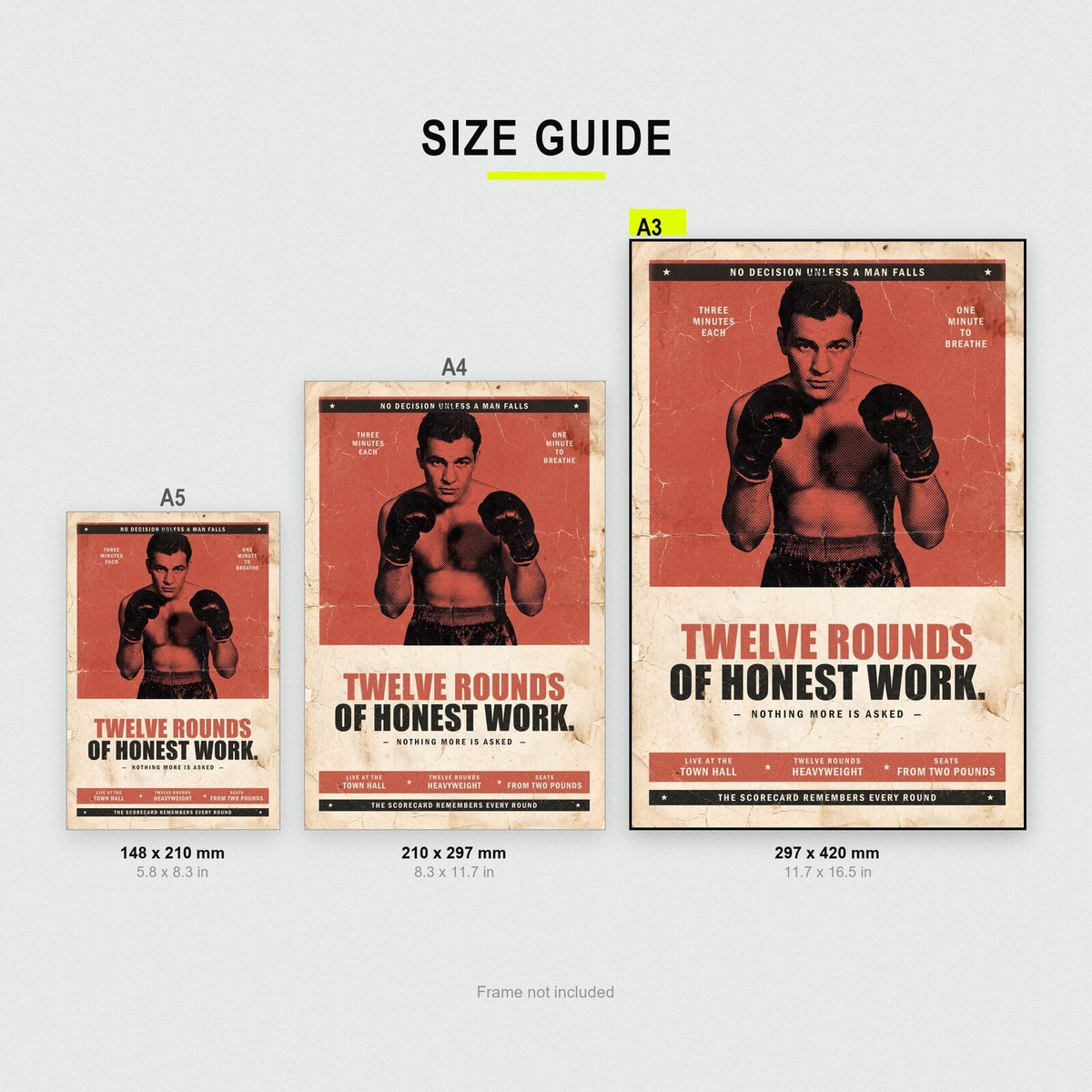 Twelve Rounds Of Honest Work Boxing Art Print