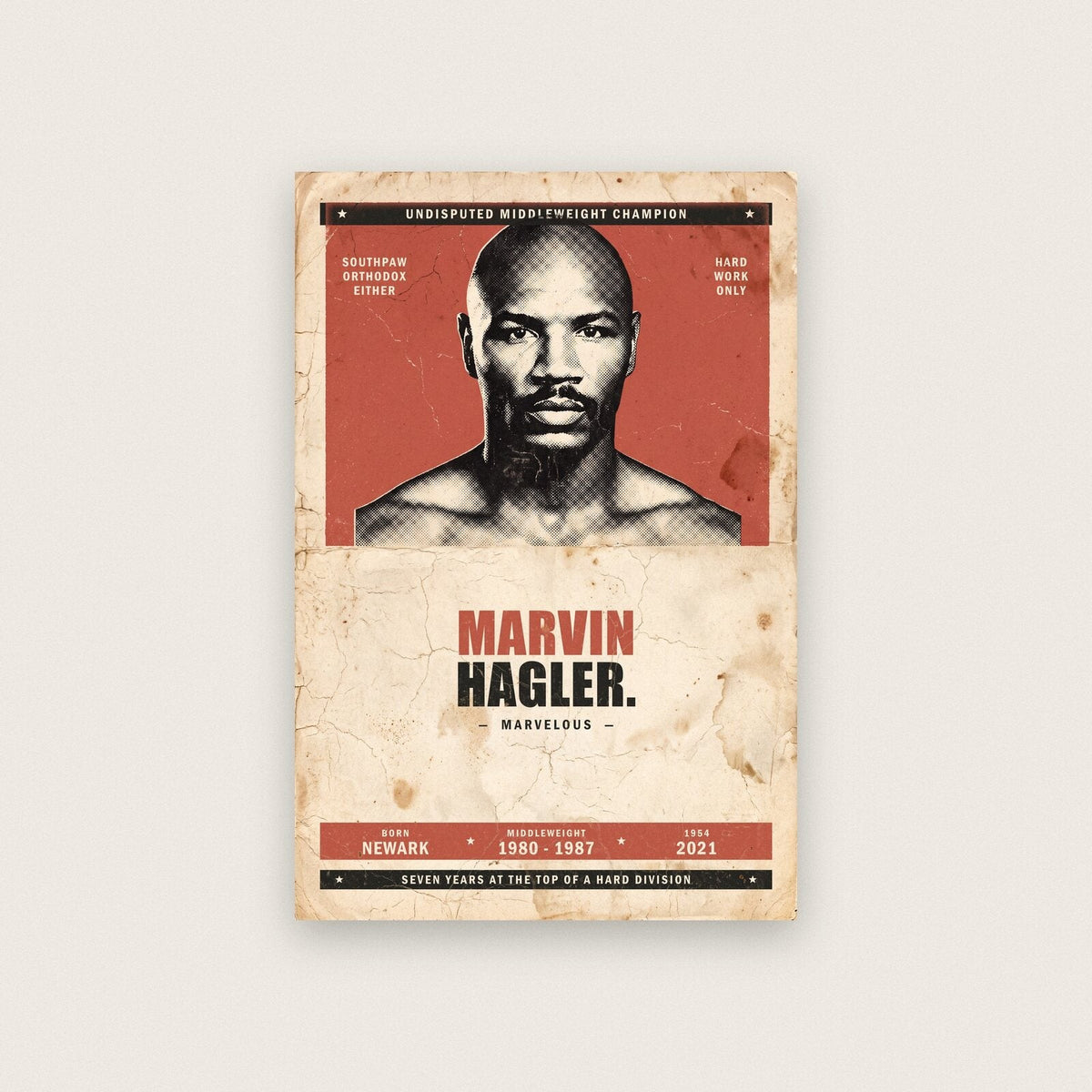 Marvin Hagler Boxing Art Print